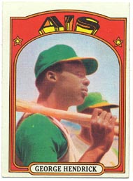 1972 Topps Baseball Cards      406     George Hendrick RC